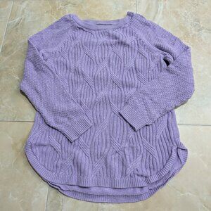 Sonoma Women's Purple Cable Sweater - Size Medium